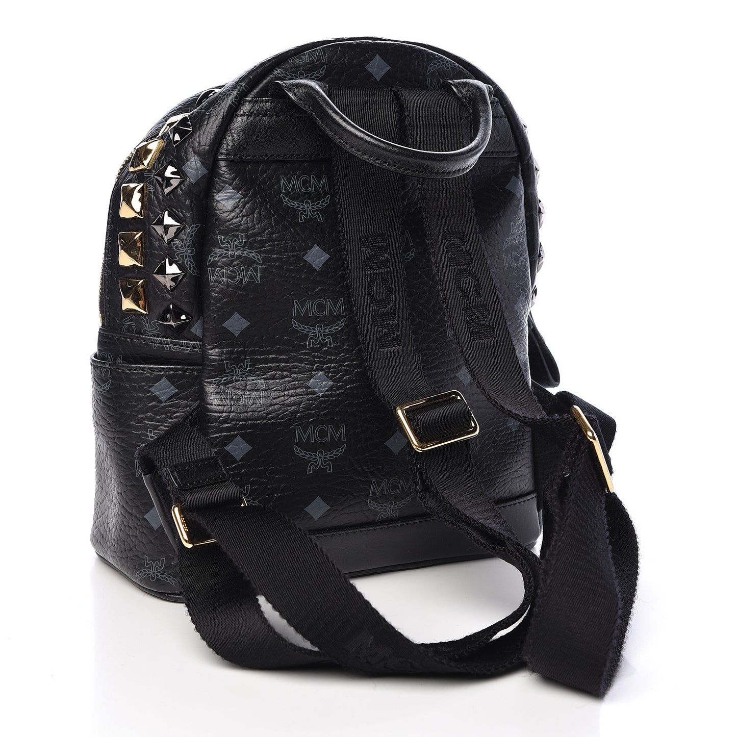 Visetos Bi-Color Studded Mini Stark Backpack Black Scooter Red
