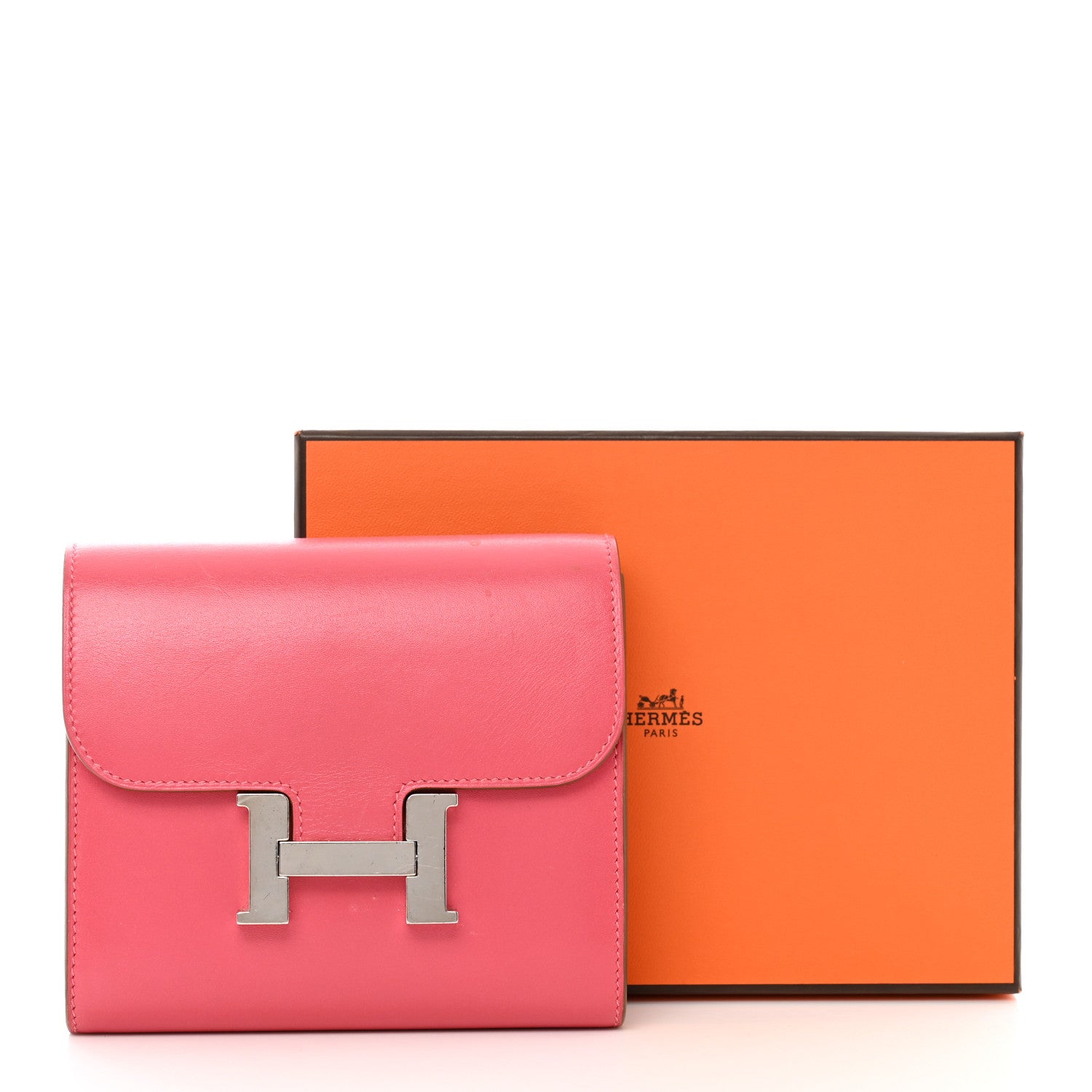 Hermes Tadelakt Constance Short Wallet Rose Lipstick 8 of 8
