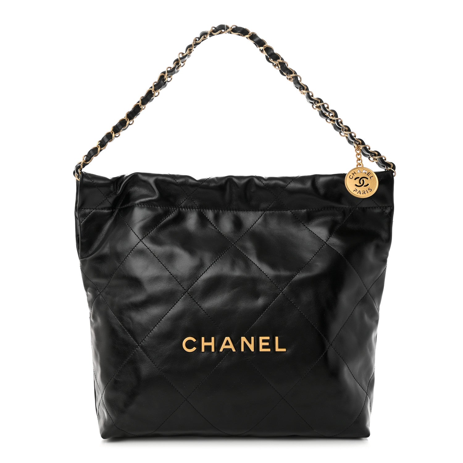 Chanel Shiny Calfskin Quilted Small Chanel 22 Black 3 of 11
