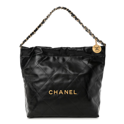 Chanel Shiny Calfskin Quilted Small Chanel 22 Black 3 of 11