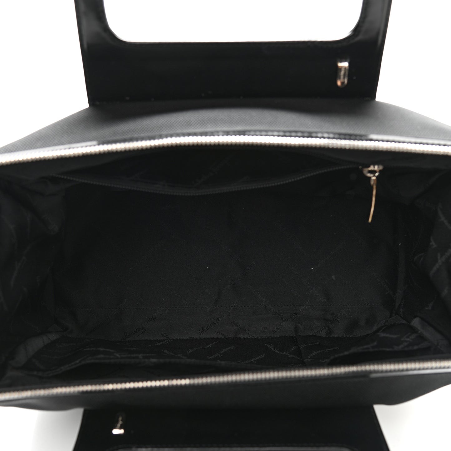 Calfskin Canvas Top Handle Bag Black