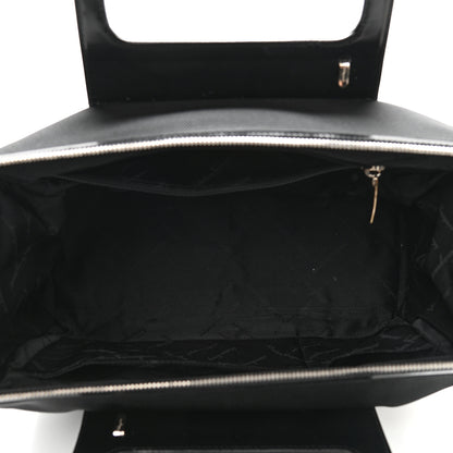 Salvatore Ferragamo Calfskin Canvas Top Handle Bag Black 5 of 10