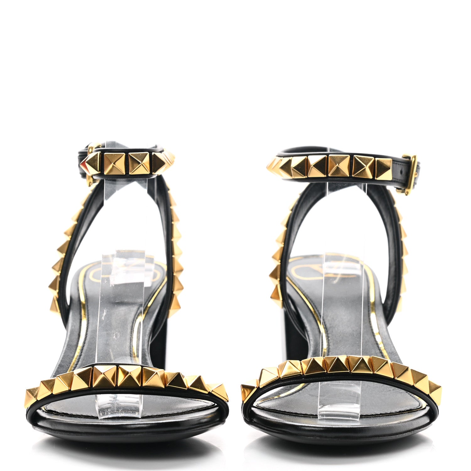 Valentino Garavani Calfskin Rockstud No Limit 60mm Sandals 35.5 Black 2 of 8