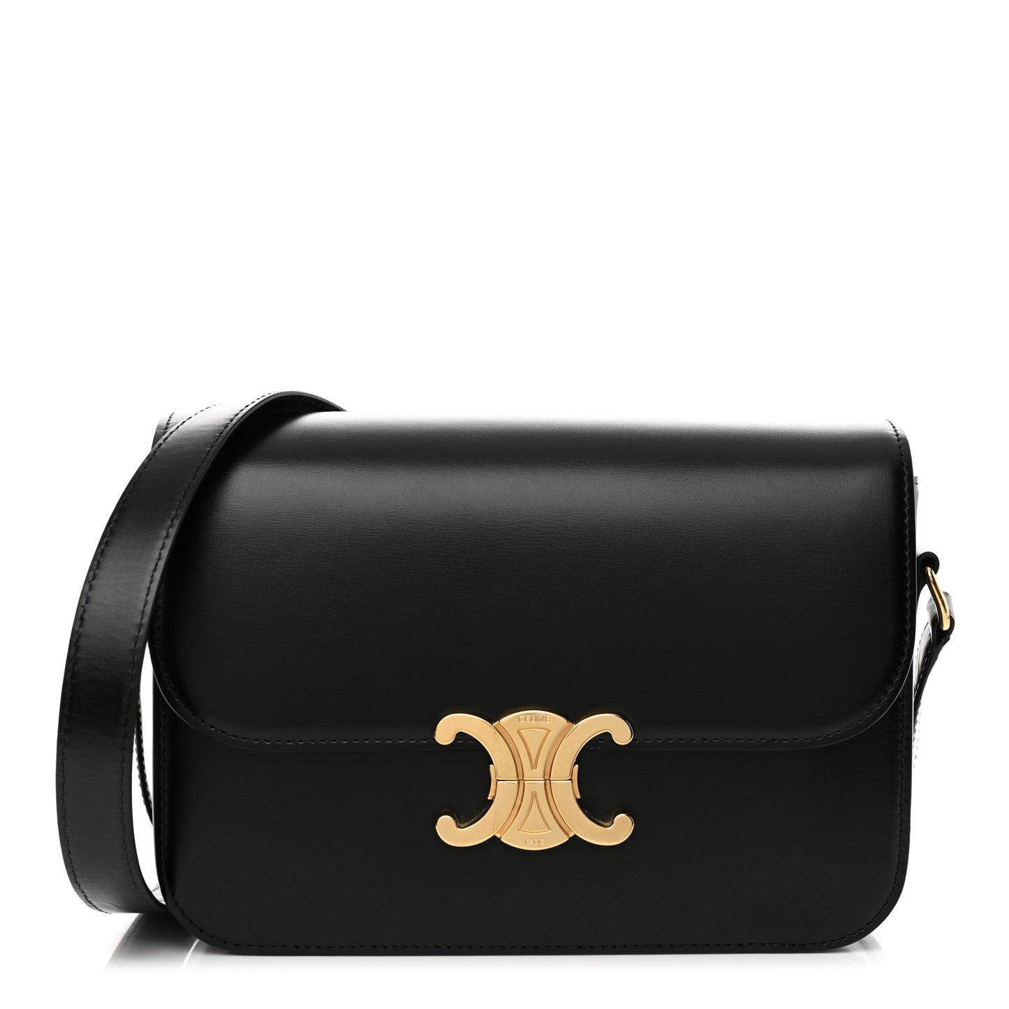 Shiny Calfskin Medium Triomphe Black