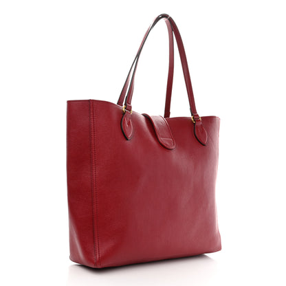 Gucci New Sakai Calfskin Lux Medium Dahlia Tote New Cherry Red 4 of 12