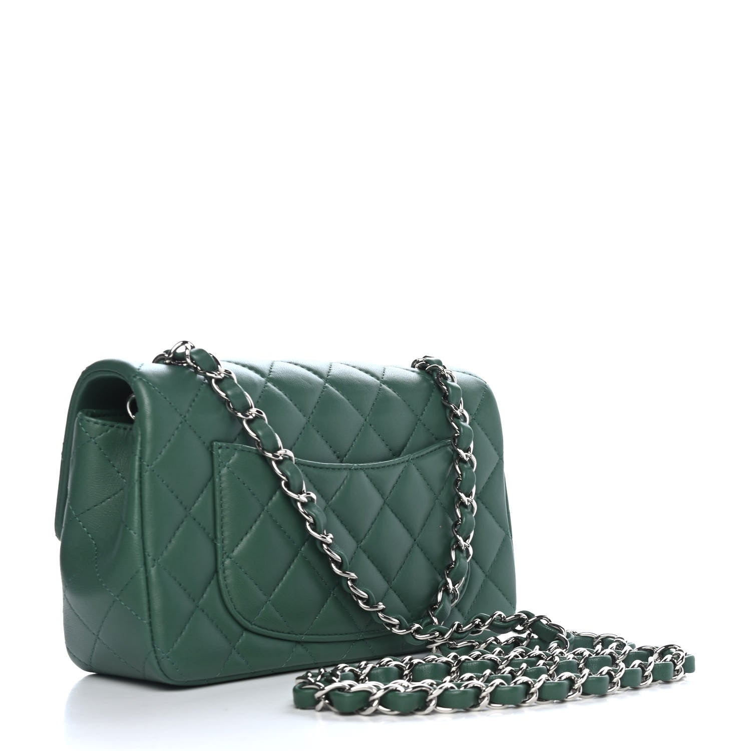 Chanel Lambskin Quilted Mini Rectangular Flap Green 2 of 4