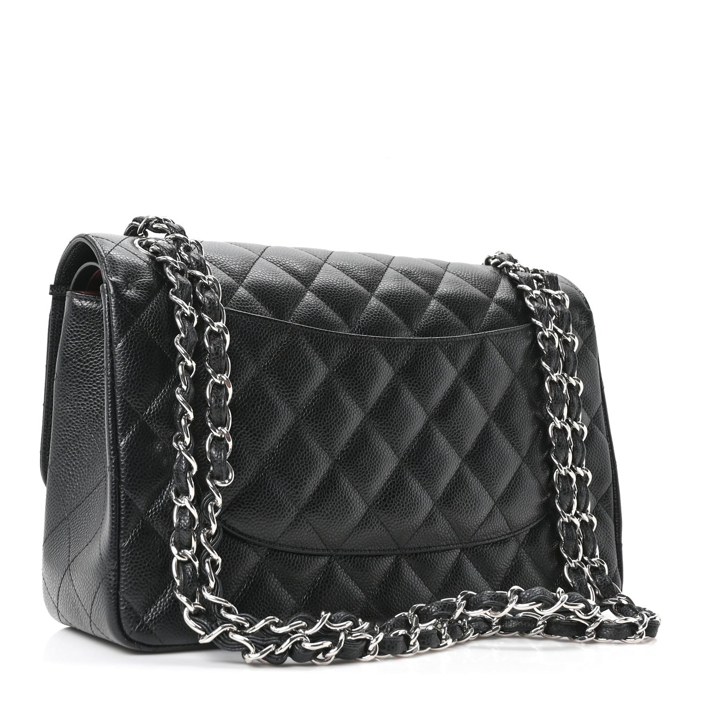 Caviar Quilted Jumbo Double Flap Black