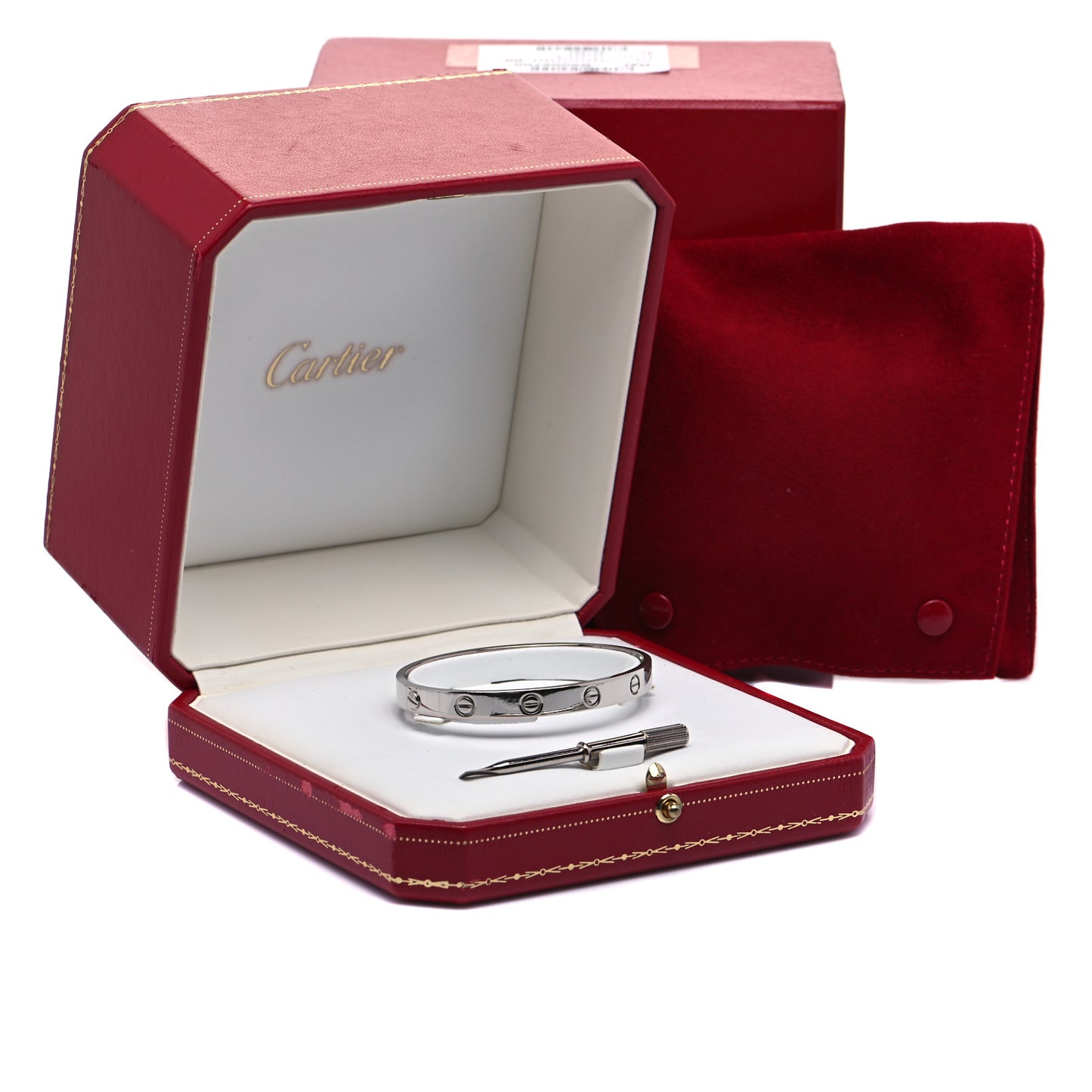 18K White Gold LOVE Bracelet 17