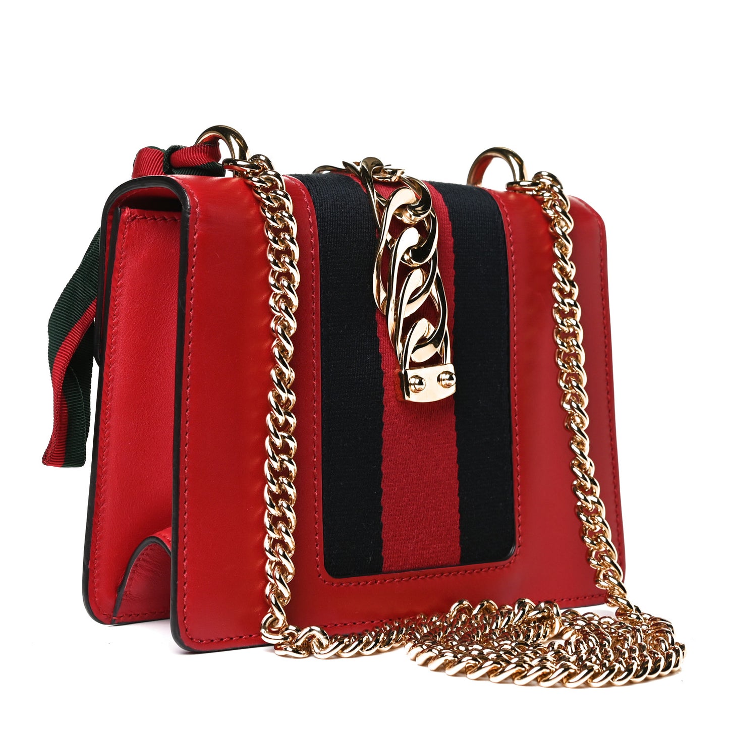 Calfskin Mini Sylvie Chain Shoulder Bag Hibiscus Red