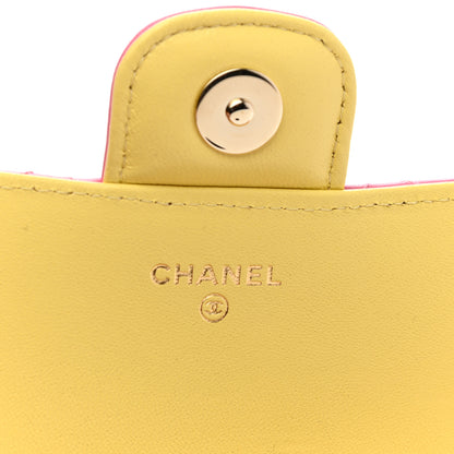 Chanel Lambskin Quilted Glasses Case With Chain Pink Yellow 6 of 8