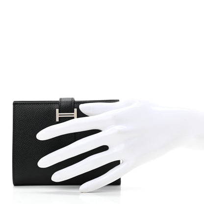Hermes Epsom Bearn Compact Wallet Black 2 of 7