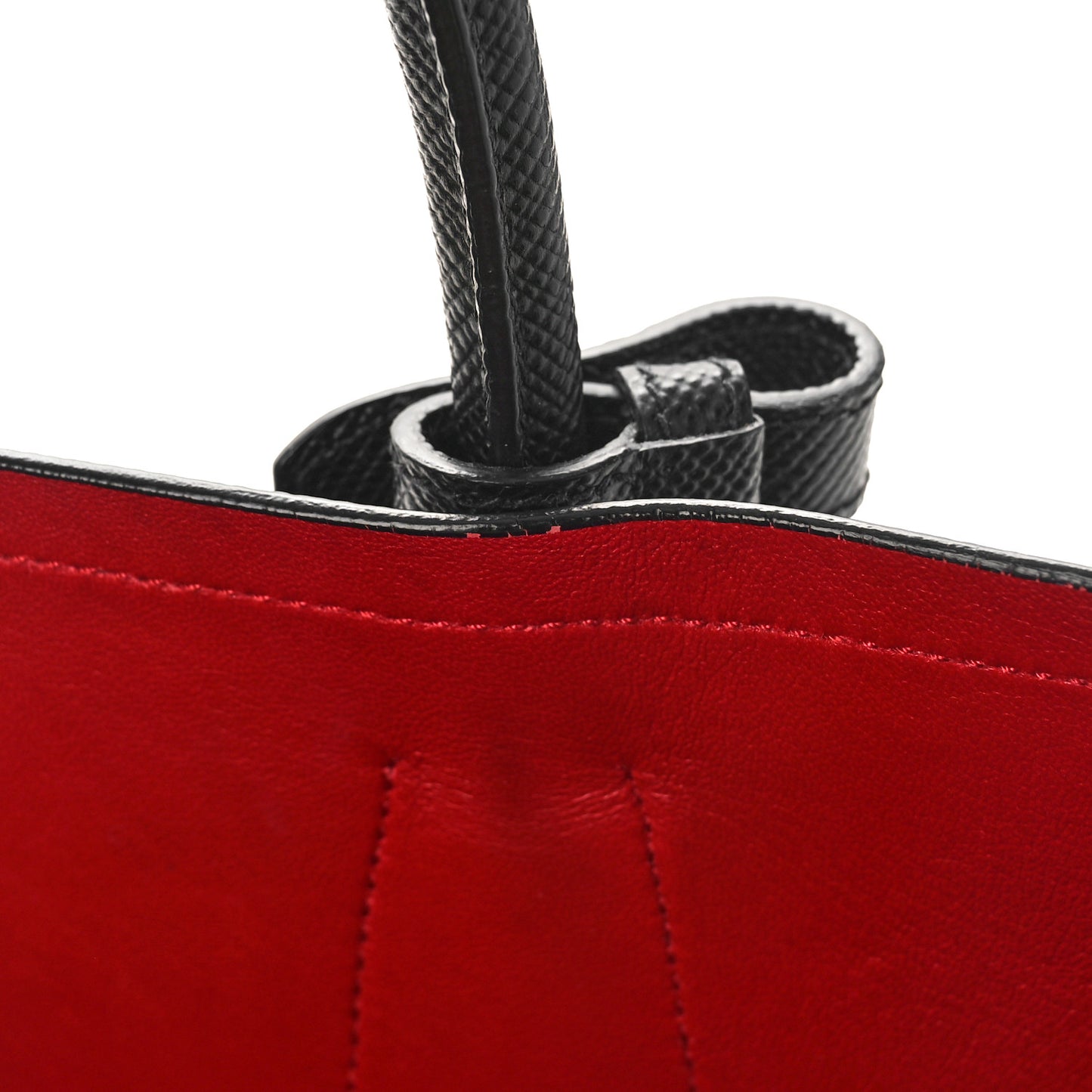 Saffiano Cuir Medium Double Bag Black Fuoco