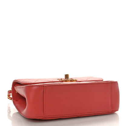 Chanel Lambskin Quilted Small Chain Infinity Top Handle Flap Dark Red 4 of 9