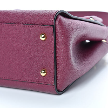 Burberry Soft Grain Calfskin Small Buckle Tote Dark Plum 9 of 10