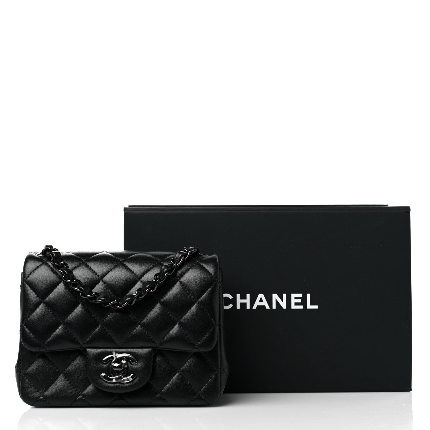 Chanel Lambskin Quilted Mini Square Flap So Black 10 of 10