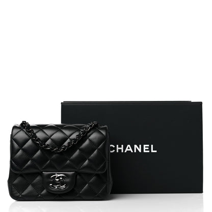 Chanel Lambskin Quilted Mini Square Flap So Black 10 of 10