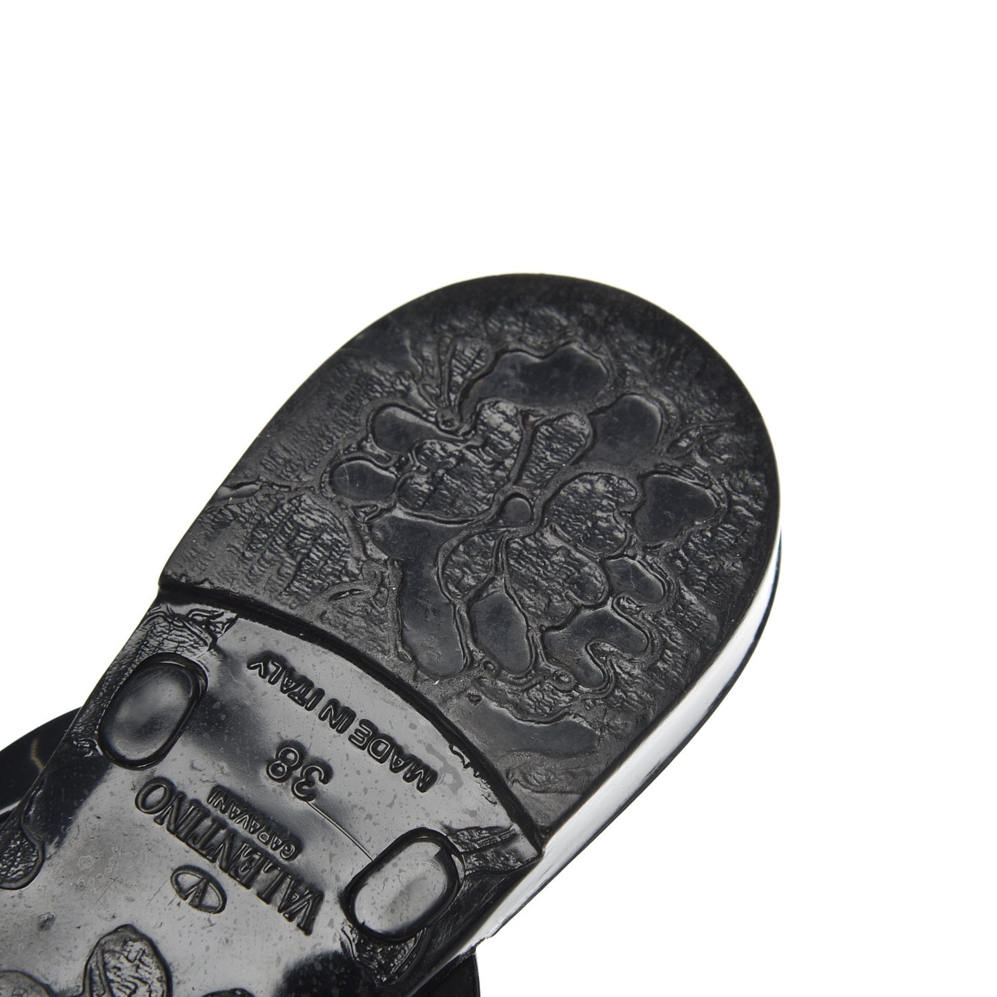 PVC Jelly Rockstud Bow Thong Sandals 38 Black