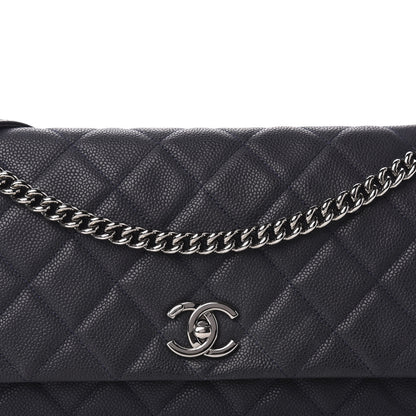 Chanel Iridescent Caviar Quilted Medium Lady Pearly Flap Navy Blue 11 of 11