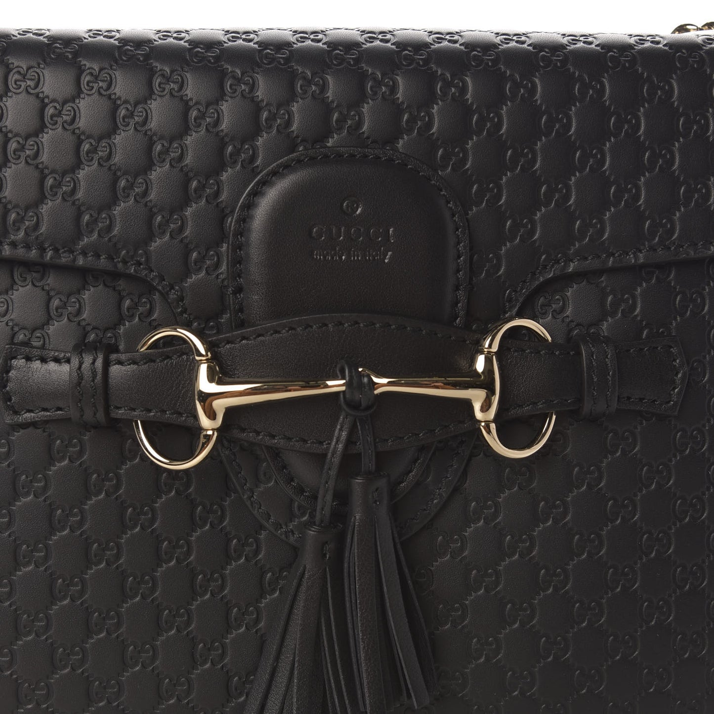 Microguccissima Medium Emily Chain Shoulder Bag Black