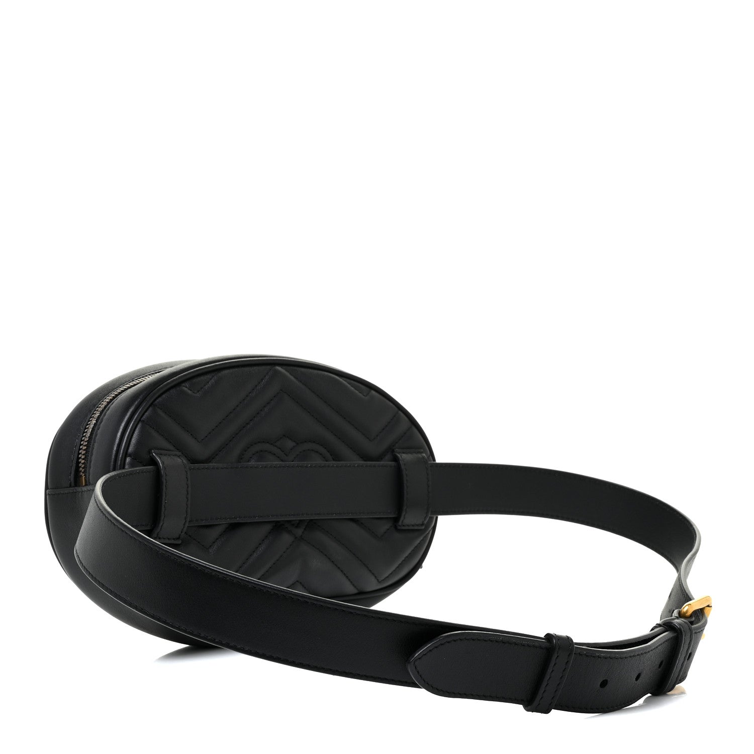 Gucci Calfskin Matelasse GG Marmont Belt Bag 95 38 Black 2 of 13