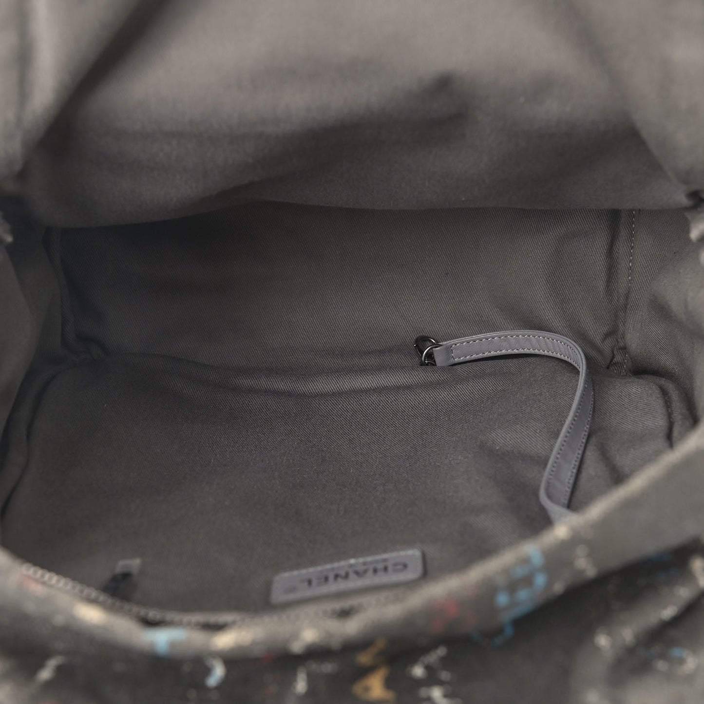 Graffiti Printed Canvas Medium Backpack Black