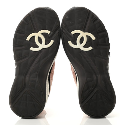 Chanel Mesh Suede Calfskin Quilted Sneakers 35 Pink Beige 5 of 9