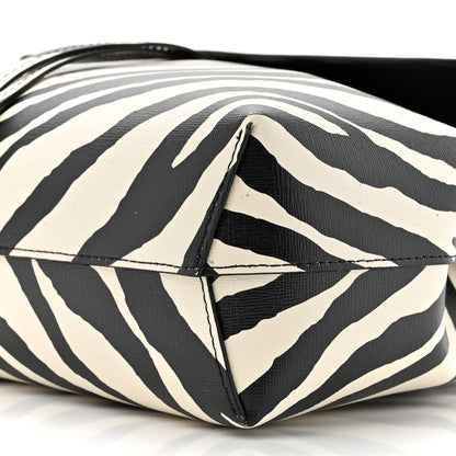 Mansur Gavriel Saffiano Zebra Print Mini Lady Bag Black White 9 of 14