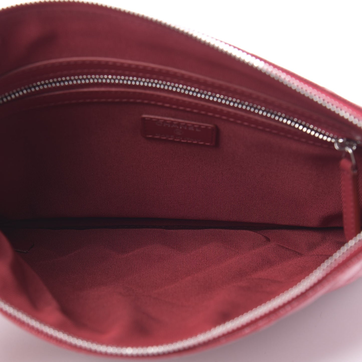 Caviar Quilted Medium Cosmetic Case Dark Red
