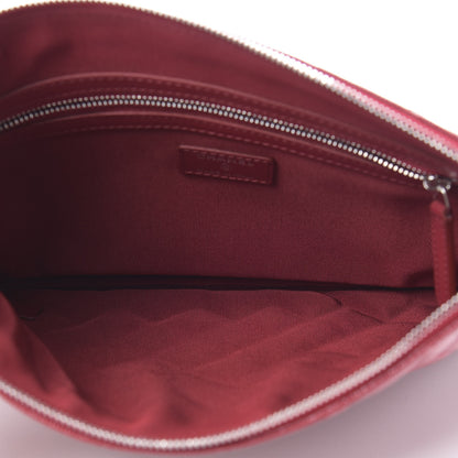 Chanel Caviar Quilted Medium Cosmetic Case Dark Red 5 of 7