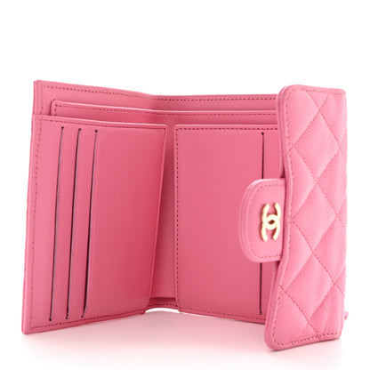 Chanel Caviar Quilted Compact Flap Wallet Pink 5 of 8