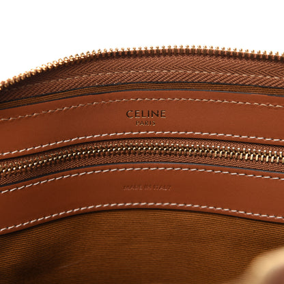 Celine Triomphe Canvas Calfskin Boston Bag Tan 8 of 9