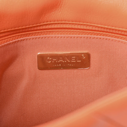 Chanel Goatskin Quilted Medium 19 Flap Orange 6 of 11