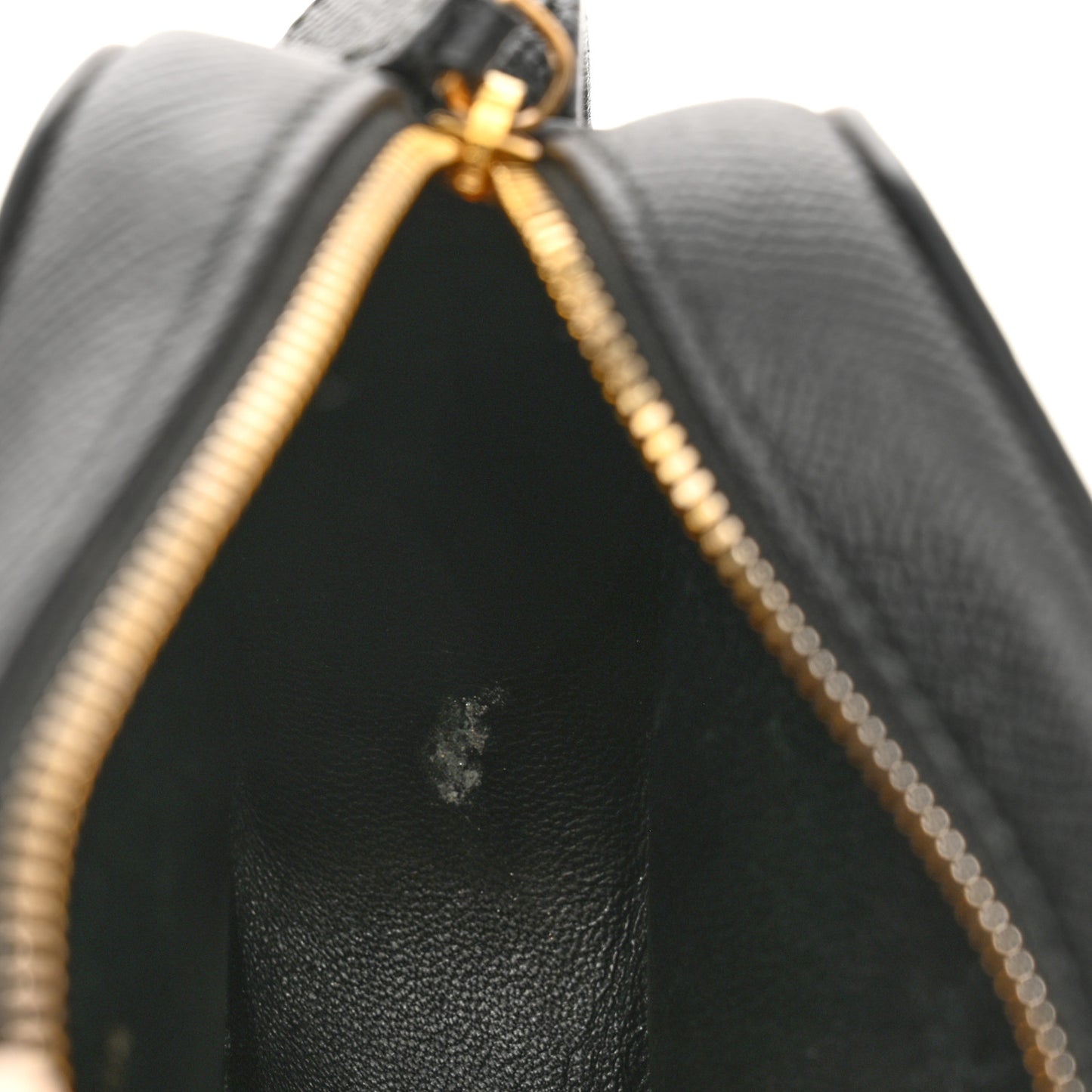 Signature Grained Calfskin Logo XS Ville Camera Bag Black White