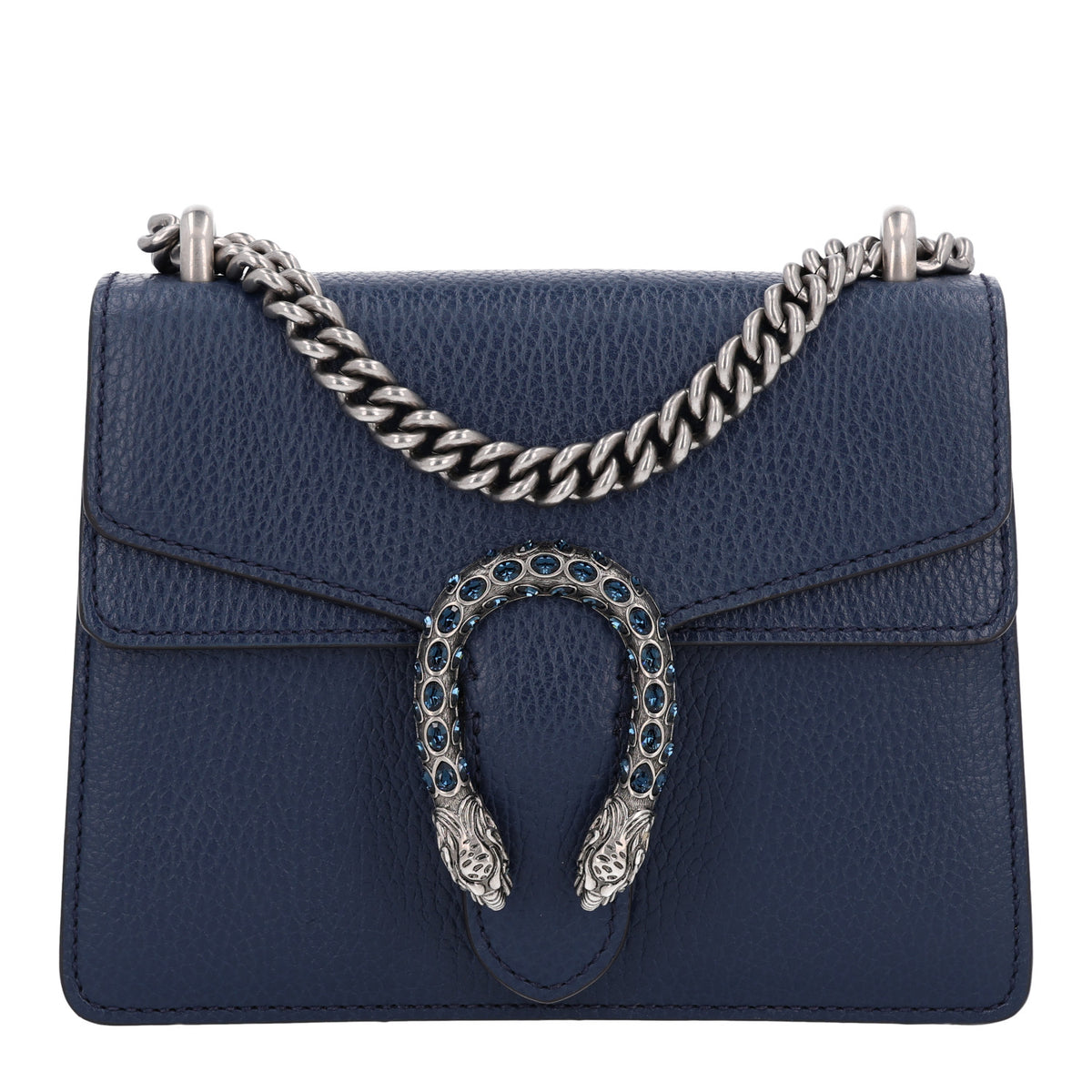 Dollar Calfskin Crystal Mini Dionysus Shoulder Bag Blue Agata Montana Sapphire