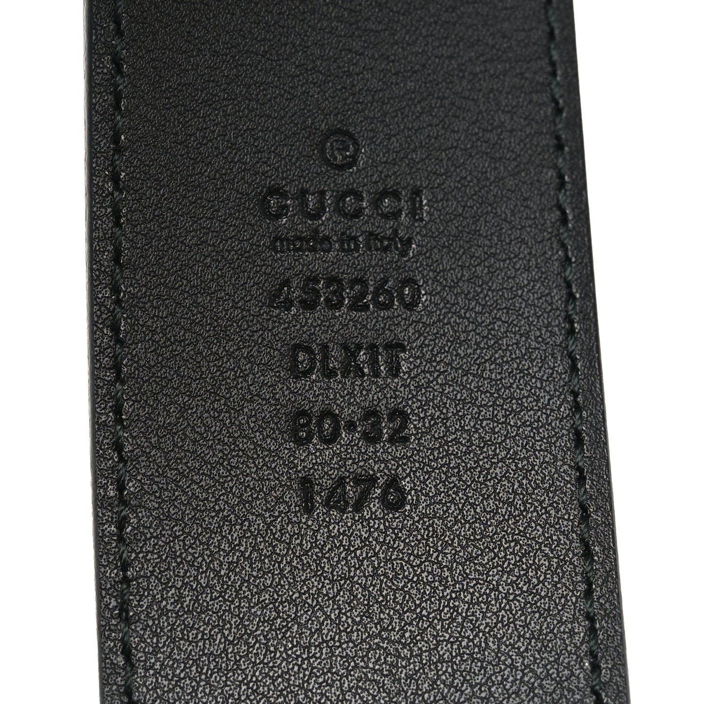 Moon Calfskin Pearl Double G 40mm Belt 80 32 Black Cream