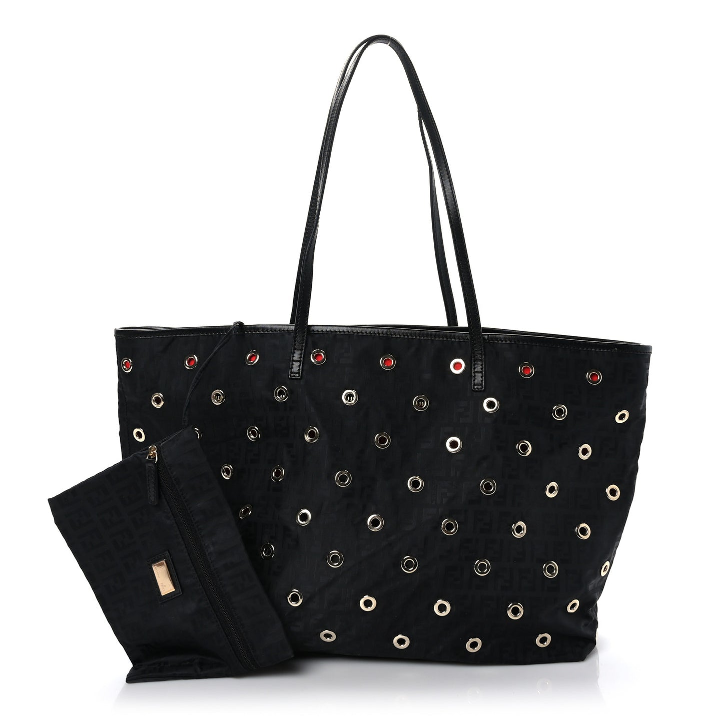 Nylon Zucca Grommet Medium Roll Tote Black