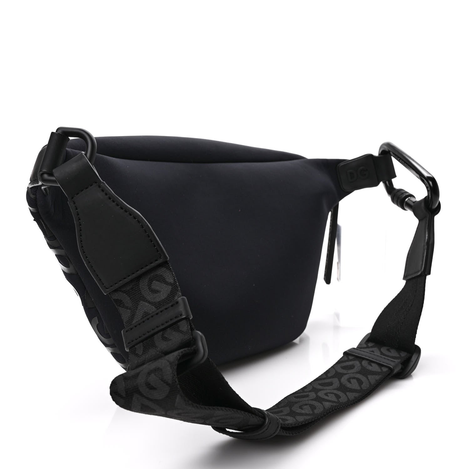 Dolce & Gabbana Neoprene Millennials Logo Waist Bag Black White 3 of 8