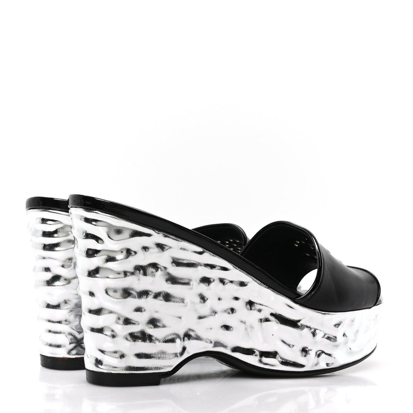 Lambskin Metallic Wedge 35.5 Black