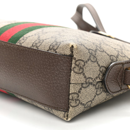 Gucci GG Supreme Monogram Textured Dollar Calfskin Web Small Ophidia Dome Shoulder Bag Beige Ebony New Acero 11 of 13
