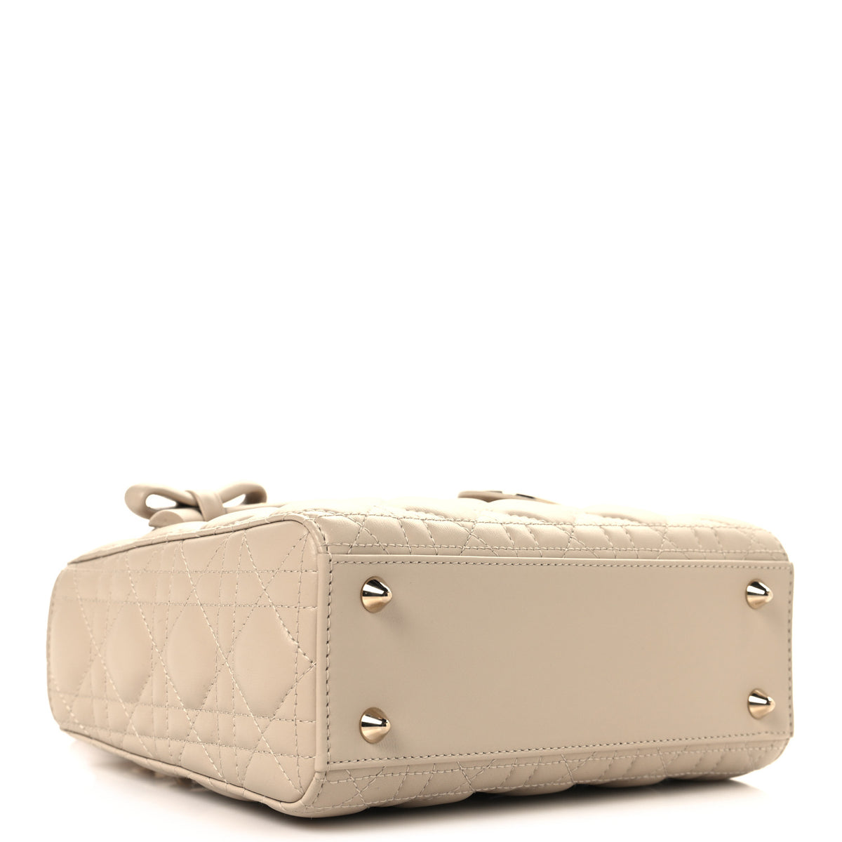Christian Dior Lambskin Cannage Small Lady Dior Beige 4 of 10