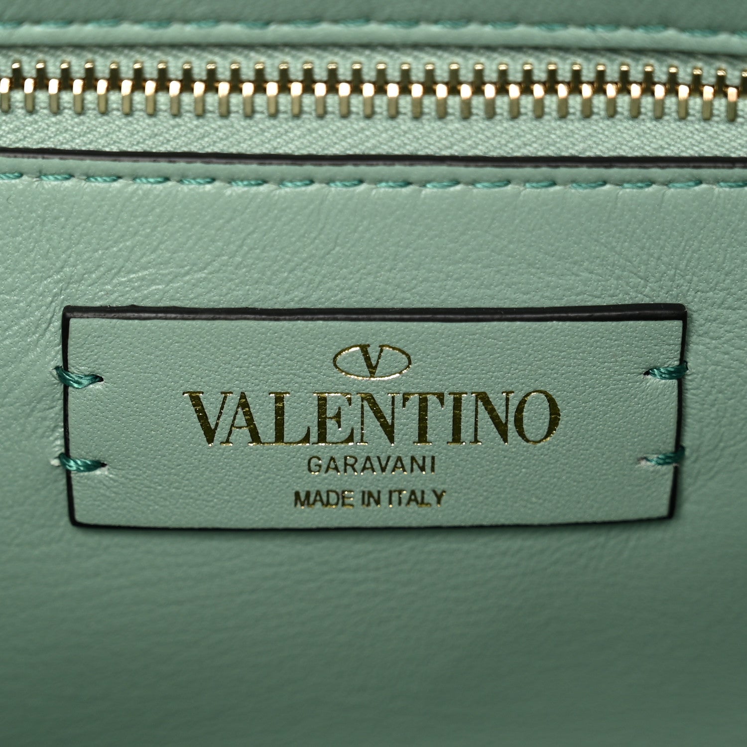 Valentino Garavani Nappa Enamel Monochrome Medium Roman Stud Shoulder Bag Morning Dew 6 of 9