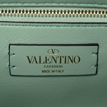 Valentino Garavani Nappa Enamel Monochrome Medium Roman Stud Shoulder Bag Morning Dew 6 of 9