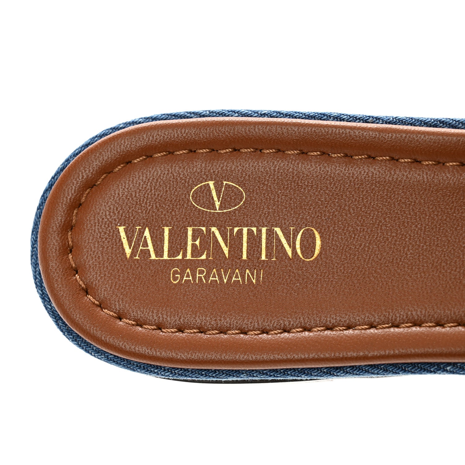 Valentino Garavani Denim Roman Stud Flat Slide Sandals 40.5 Denim 7 of 8