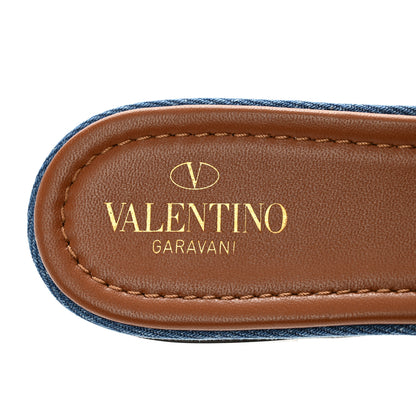 Valentino Garavani Denim Roman Stud Flat Slide Sandals 40.5 Denim 7 of 8