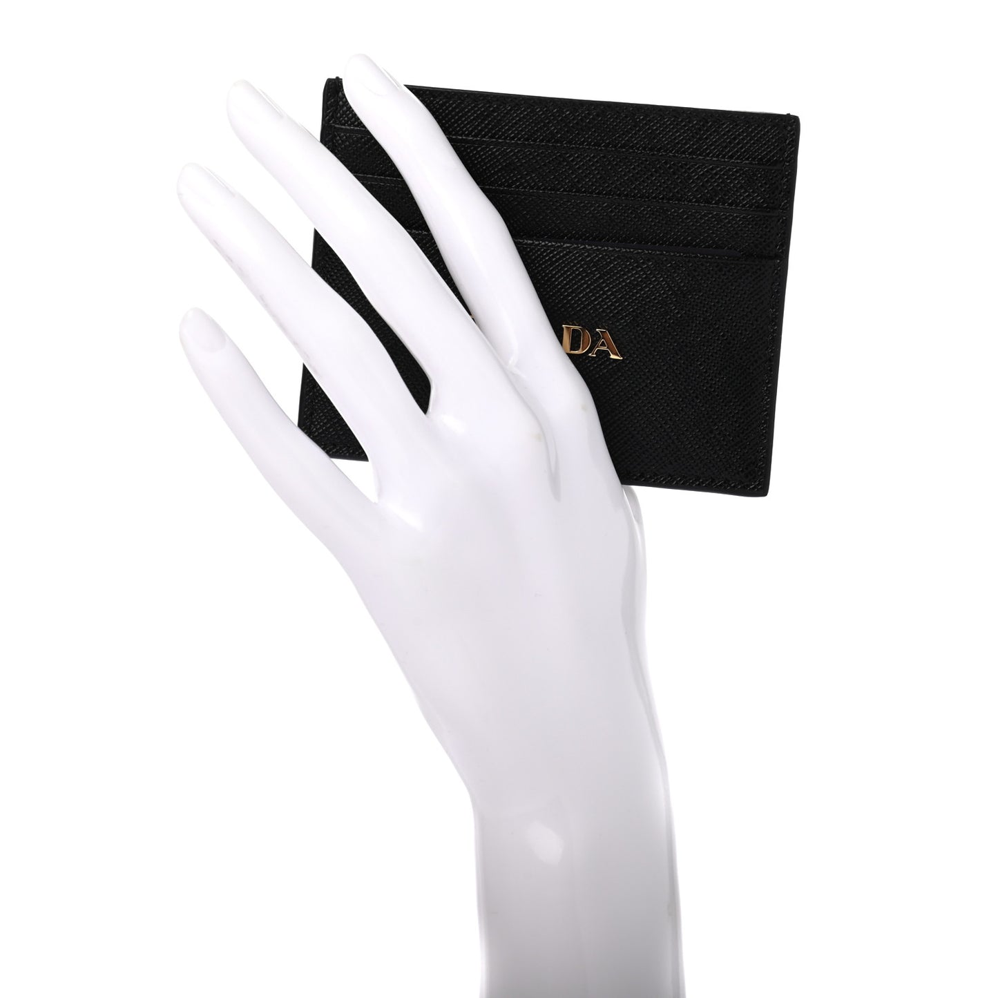 Saffiano Metal Card Holder Black