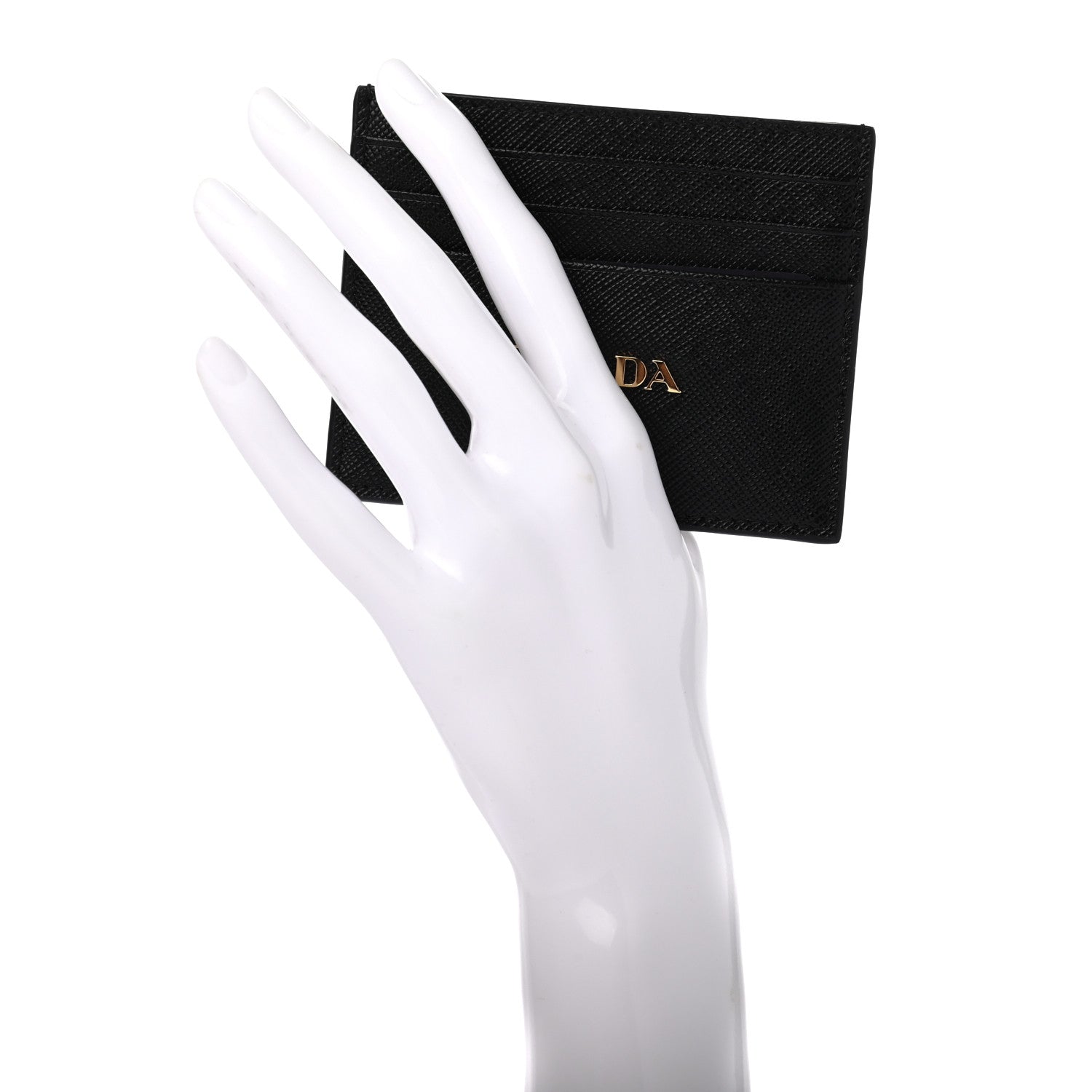 Prada Saffiano Metal Card Holder Black 2 of 7
