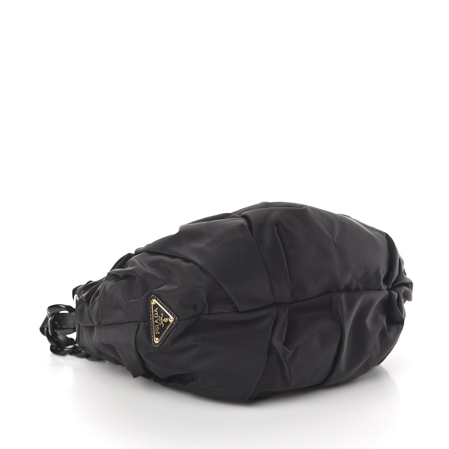Tessuto Nylon Origami Pleated Hobo Black
