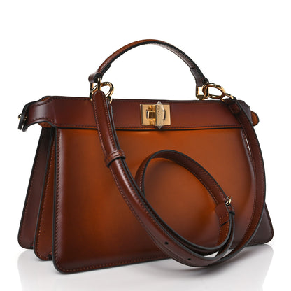 Fendi Vitello King Tamponato Medium Peekaboo I SEE U East West Satchel Cuoio 3 of 11