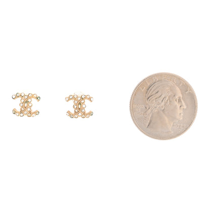 Chanel Crystal CC Earrings Gold 2 of 5