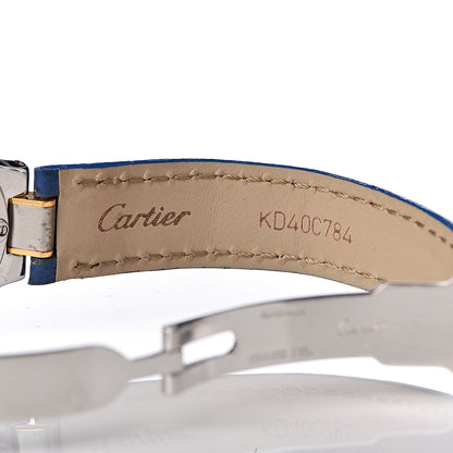 Cartier Stainless Steel 18K Yellow Gold Calfskin 28mm Must De 21 Quartz Watch Blue 8 of 9